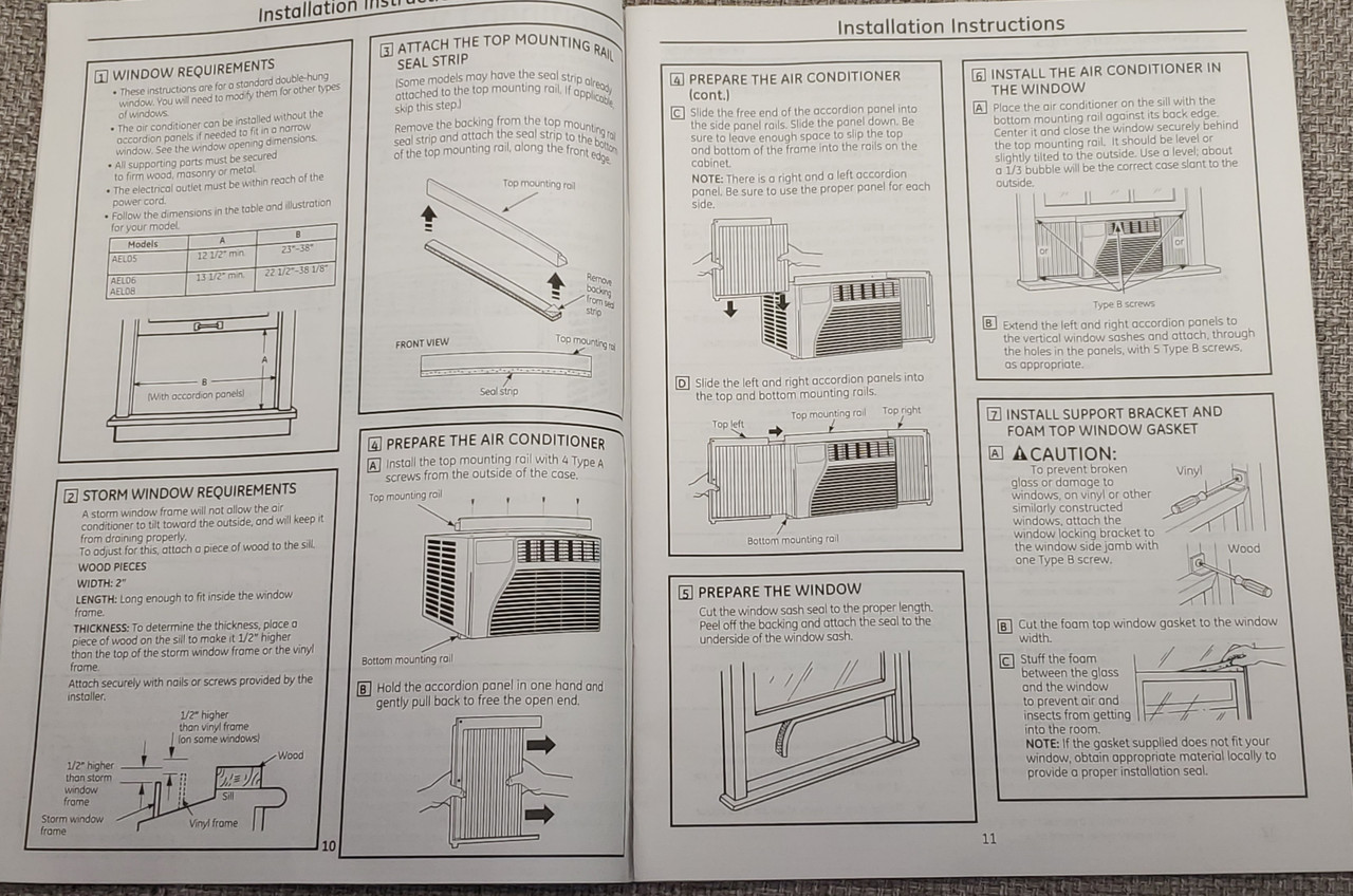 GE Room Air Conditioner Owner's Manual (AEL05, AEL06, AEL08)