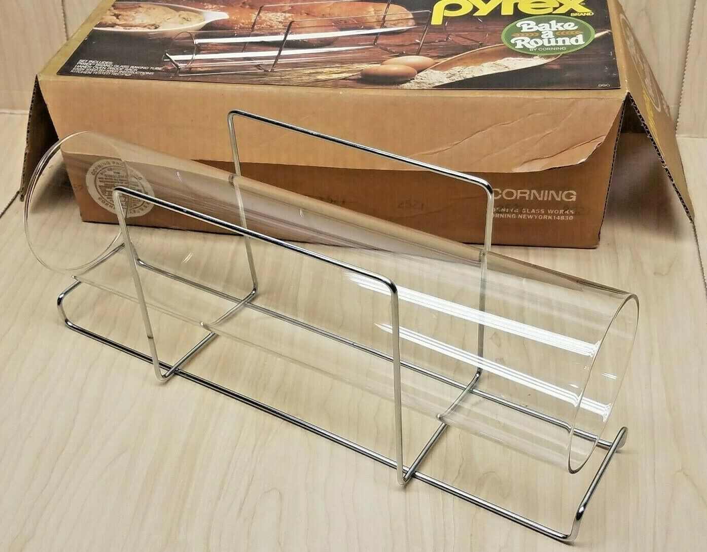 Vintage Pyrex Bake A Round Glass Tube Bread Baker Baking Tube by Corning