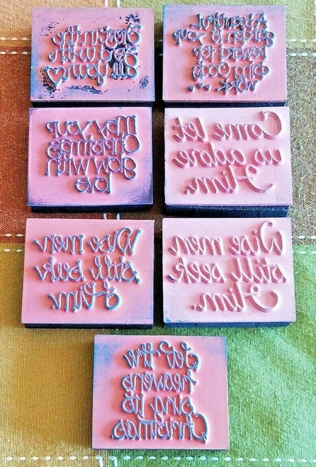 Lot of 7 CHRISTMAS Sayings Quotes Foam/Rubber Stamps