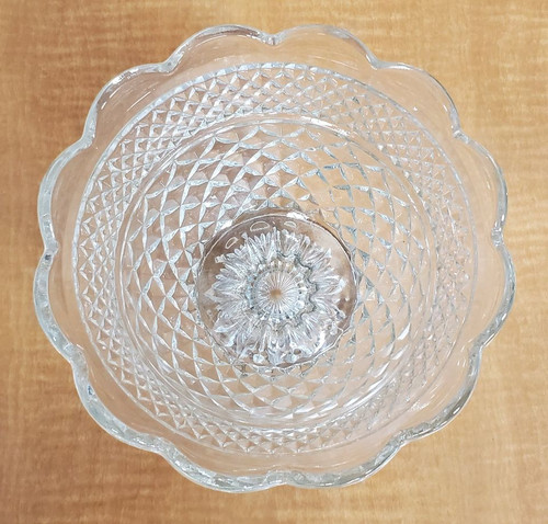 Scalloped Rim Glass Candy Bowl