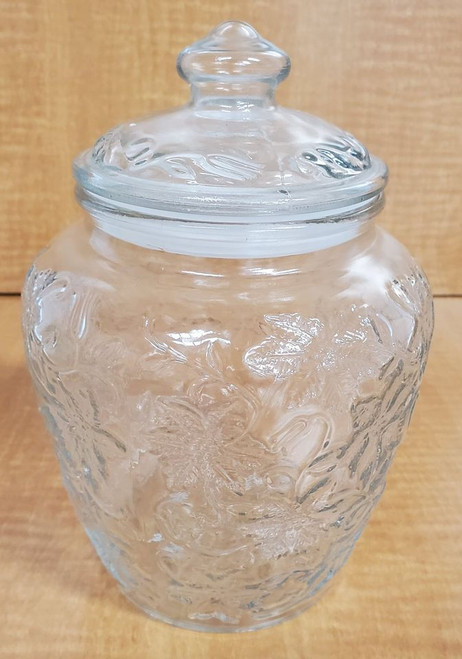 Poinsettia Glass Jar with Lid