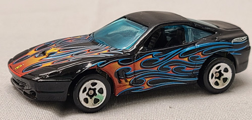 Hot Wheels Black w/ Flames 1999 Ferrari 550 Maranello 1:64 scale