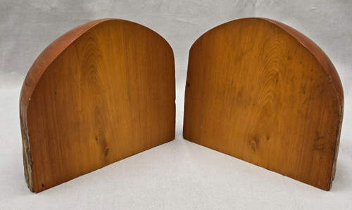 Homemade Natural Wood Tree Trunk Bookends