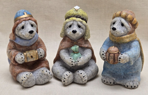 Quarry Critters Wise Wiser Wisest 3 Bear Wisemen Christmas Kings w/ Gifts Quarry Critters Wise Wiser Wisest 3 Bear Wisemen Christmas Kings w/ Gifts