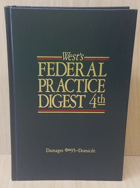 West's Federal Practice Digest 4th on DAMAGES 95-Domicile (Book #37)