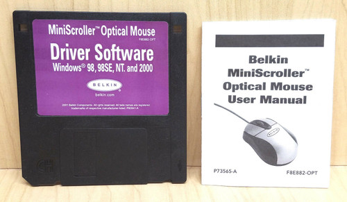 Belkin MiniScroller Optical Mouse Driver Software & User Manual F8E882-OPT