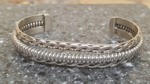Small Silver Twisted Cuff Bracelet