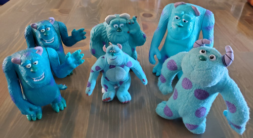 6 "Sully" Monster Figures from Monsters Inc. Disney Movie