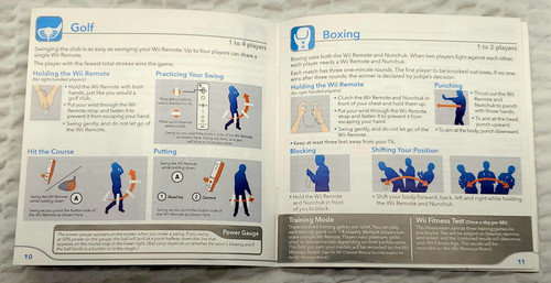 Nintendo "Wii Sports" Instruction Booklet Only