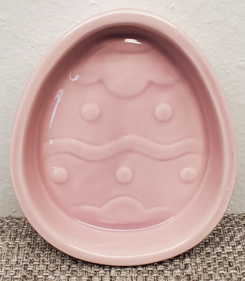 Pink Easter Egg Stoneware Trinket Candy Dish