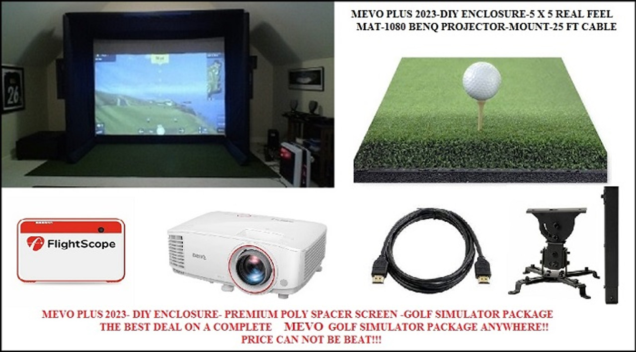 Mevo Plus 2023 Golf Simulator Complete DIY Padded Packages