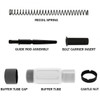 MCS AR-15 Complete Compact Short Buffer Tube Kit 3.5'' Cerakote - Bright White W/ Black Cap 