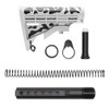 MCS AR-15 .223/5.56 Collapsible Carbine Stock - Cerakote Camo Bright White W/ 6-Position Buffer Tube Kit - Mil-Spec 