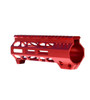 MCS 7" Red M-LOK Free Float Handguard with Integrated Hand Stop for 223/5.56 Uppers 