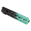 MCS AR-15 10" ANGLE CUT CLAMP ON M-LOK HANDGUARD - CERAKOTE GRADIENT - BASE BLACK - ROBINS EGG 