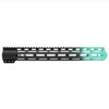 MCS AR-15 15" ANGLE CUT CLAMP ON M-LOK HANDGUARD - CERAKOTE GRADIENT - BASE BLACK - ROBINS EGG 