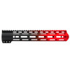 MCS AR-15 12" ANGLE CUT CLAMP ON M-LOK HANDGUARD - CERAKOTE GRADIENT - BASE BLACK - RED 