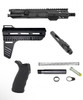 MCS AR-15 Skeleton 5" Build Kit - Built Upper - Brace - BCG - Grip - Pistol Buffer Kit - Black 