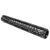MCS AR-15 Keymod 16" Extra Long Free Float Handguard - Base Black - Pattern - Glacier Silver - Cerakote Splatter 
