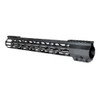 MCS AR-15 223/5.56 12.5" Super Light Slim Free Float M-LOK Handguards with Partial Top Rail - Black 