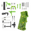 MCS AR-15 Lower Receiver Parts Kit Zombie Green - CERAKOTE SPLATTER GREEN WHITE & YELLOW  MCS AR-15 Lower Receiver Parts Kit Zombie Green - CERAKOTE SPLATTER GREEN WHITE & YELLOW