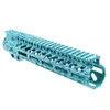 MCS AR-15 10" M-LOK Super Slim Free Float Handguard - Base Robins Egg - Pattern - Aqua Teal - Bright White - Blue Flame - Cerakote Splatter 