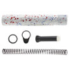 MCS AR-15 .223/5.56 Complete Pistol Buffer Tube Kit - CERAKOTE SPLATTER White Red Blue 