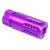 MCS AR-15 Micro Slip Over Barrel Shroud Muzzle Brake USA Made With Multi Port - Anodized Purple 