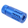 MCS AR-15 Micro Slip Over Barrel Shroud Muzzle Brake USA Made With Multi Port - Anodized Blue 