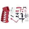 MCS AR-15 Enhanced Lower Parts Kit Skeletonized Aluminum Pistol Grip - Anodized Red 