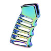 MCS AR-15 Ultralight Series Skeletonized Aluminum Pistol Grip - Rainbow Pvd Coated 