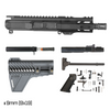AR-9 5-INCH 9MM PISTOL BUILD KIT 1:10  FREEFLOAT M-LOK HANDGUARD W/FIN BRACE