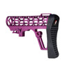 MCS Gen 3 Skeletonized 223/5.56/308 Buttstock for 6 Position Mil Spec Tubes, Purple Anodized Aluminum With Pad 