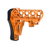 MCS Gen 3 Skeletonized 223/5.56/308 Buttstock for 6 Position Mil Spec Tubes, Orange Anodized Aluminum With Pad 