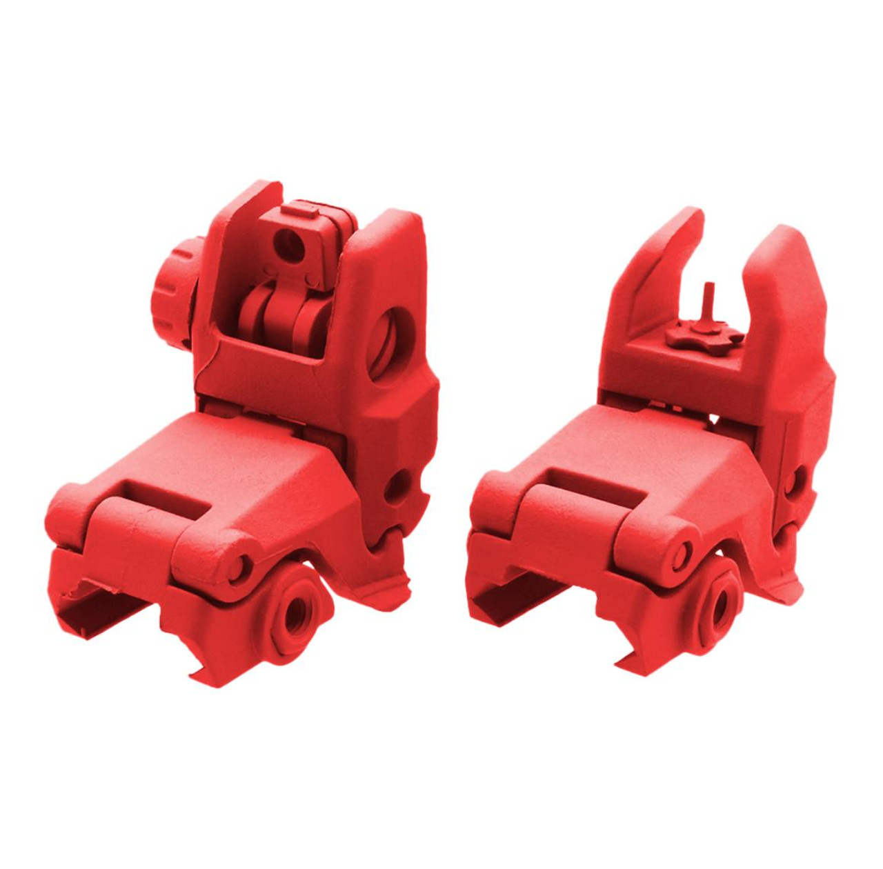 MCS Polymer Front and Rear Sight Spring Loaded Cerakote Red 