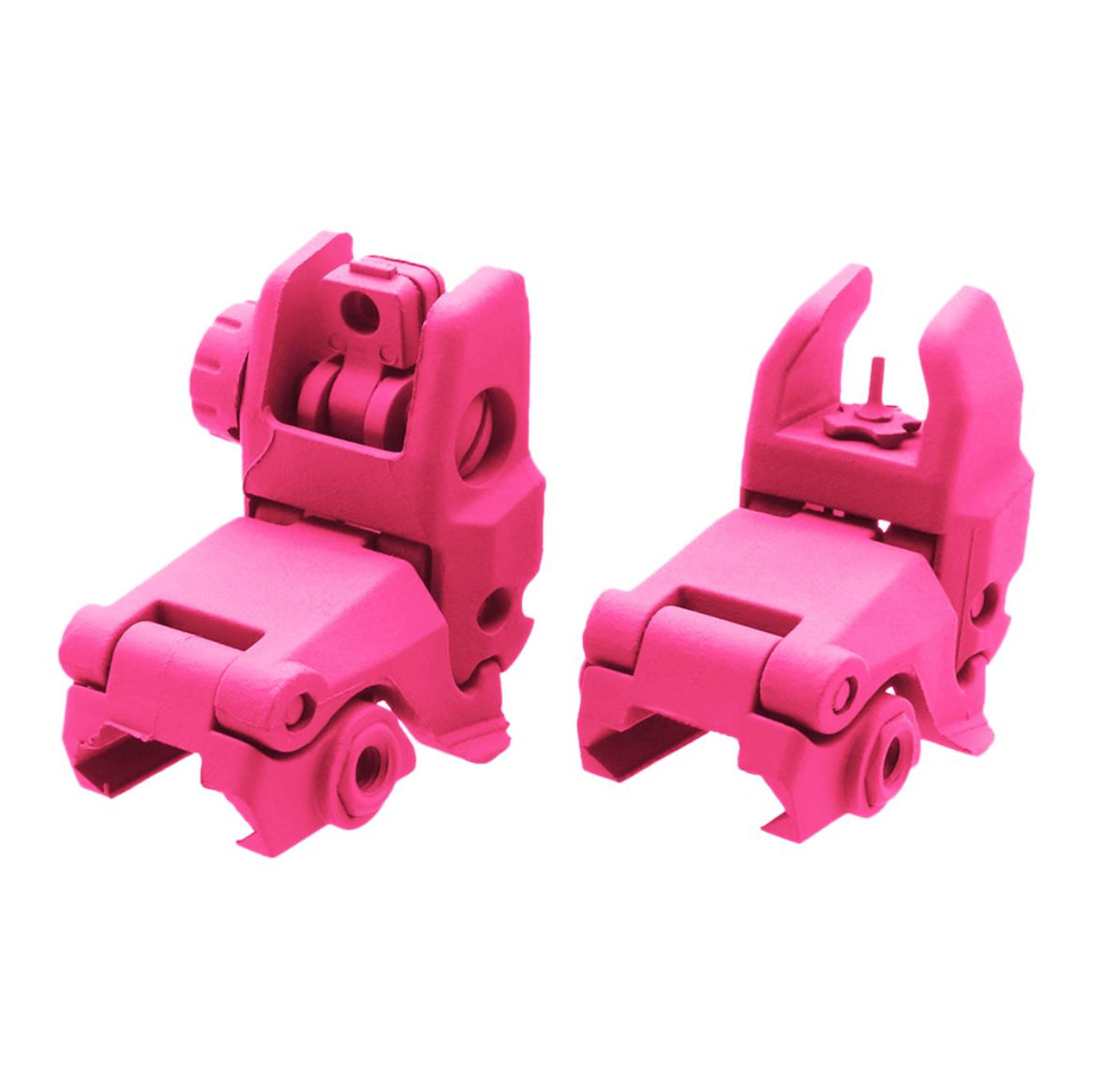 MCS Polymer Front and Rear Sight Spring Loaded Cerakote Pink 