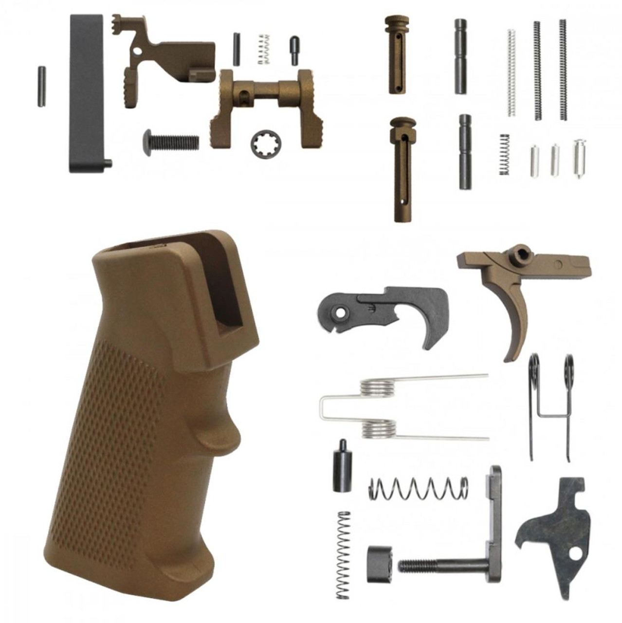 MCS AR-15 Lower Parts Kit w/ Cerakote Burnt Bronze 