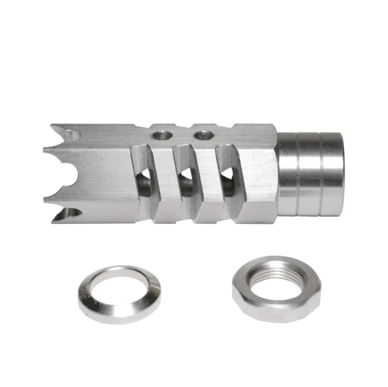 Tactical Competition Grade Muzzle Brake, 1/2x28 Stainless Steel - AR-15
