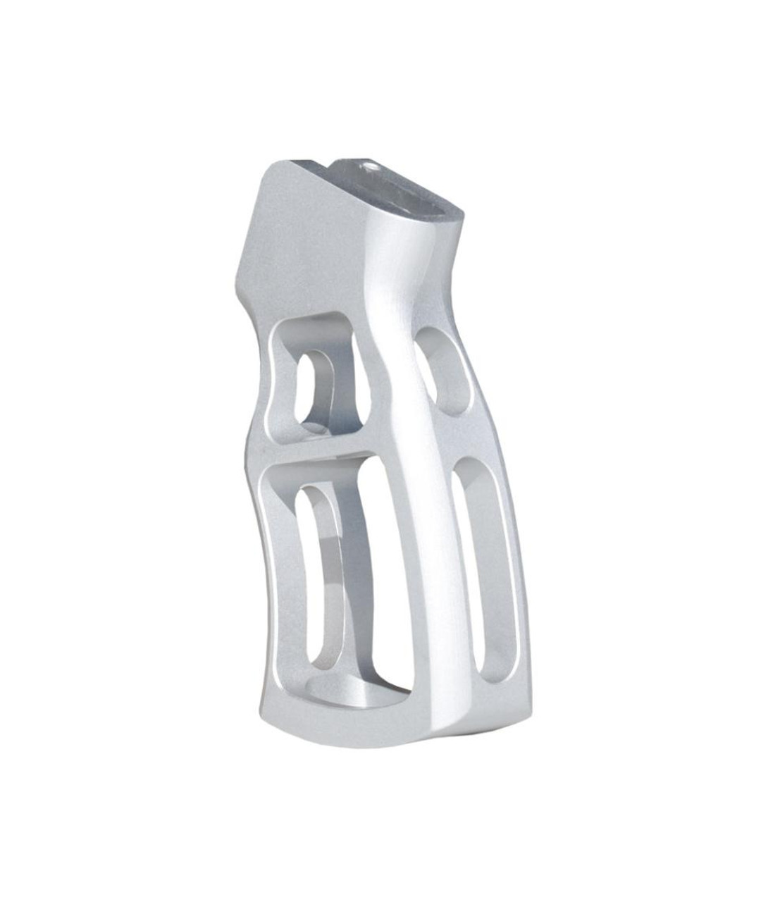 MCS Skeletonized Ergonomic Rear Pistol Style Grip, Silver 