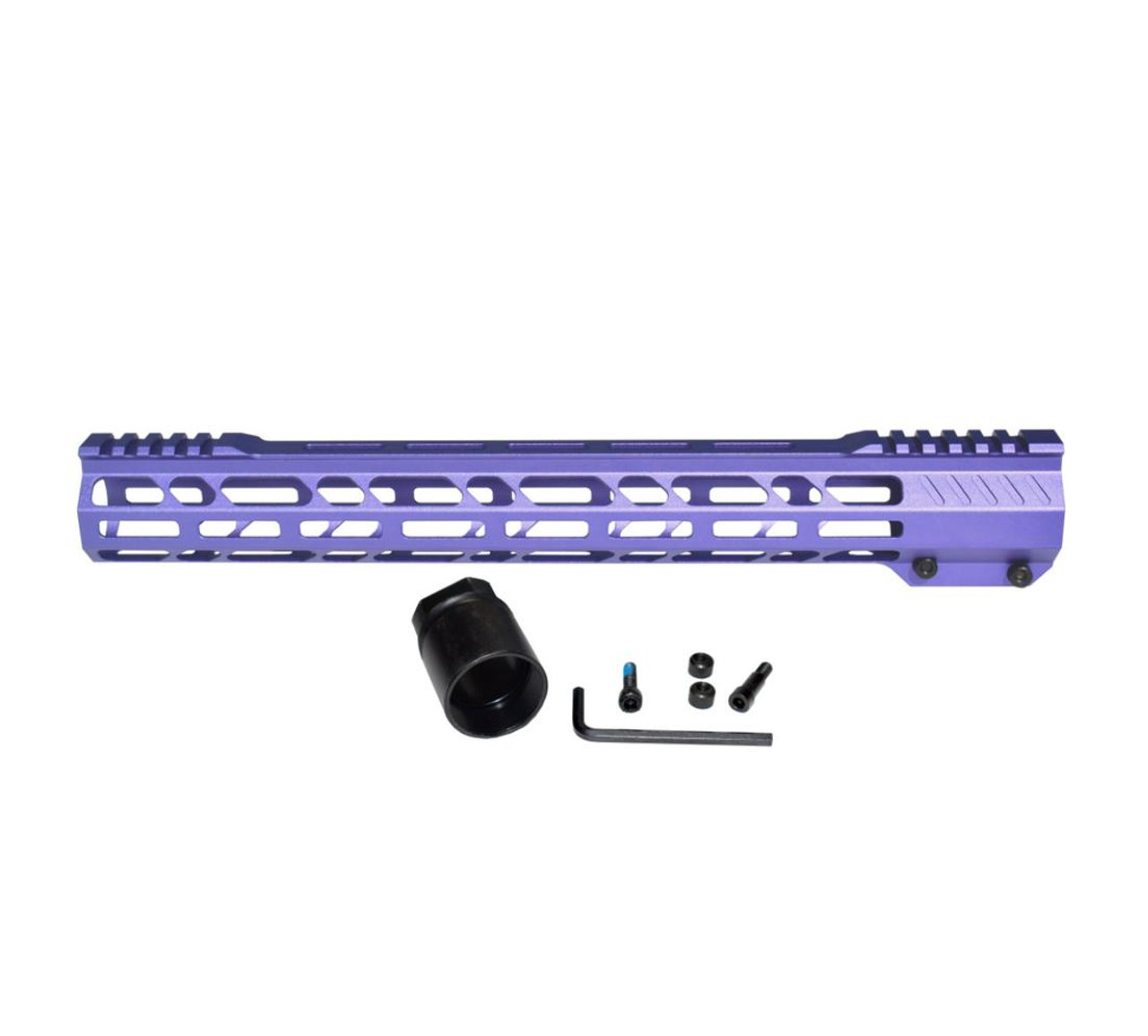 MCS 15" M-LOK Anodized Purple Free Float Handguard for 223/5.56 Uppers 