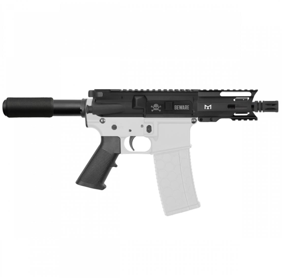 AR-15 5.56 NATO 5'' BEWARE PISTOL KIT FORGED UPPER WITH 4'' HANDGUARD