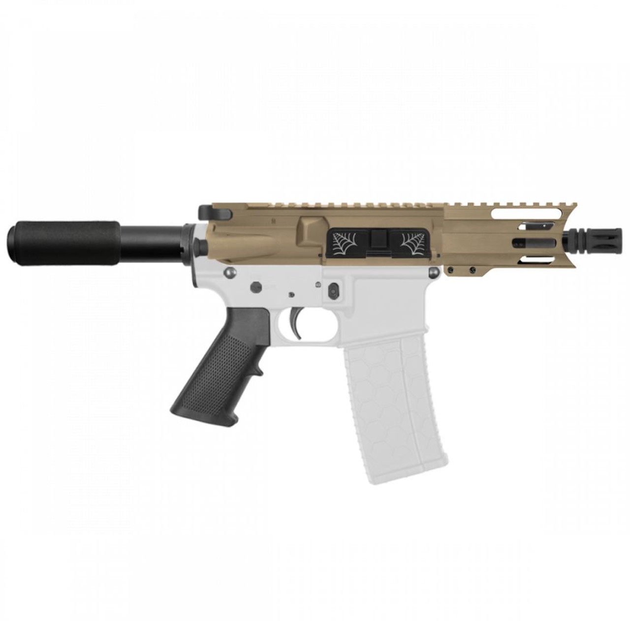 MCS AR-15 5.56 NATO 5'' SPIDER PISTOL KIT - FORGED UPPER WITH 4'' HANDGUARD FLAT DARK EARTH 