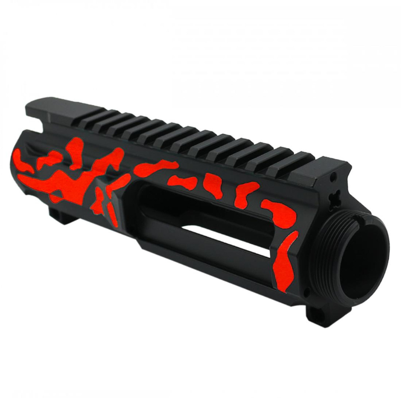 MCS CERAKOTE CAMO AR-15/47/9/300 Billet Upper Receiver Black and Red - Made in USA 