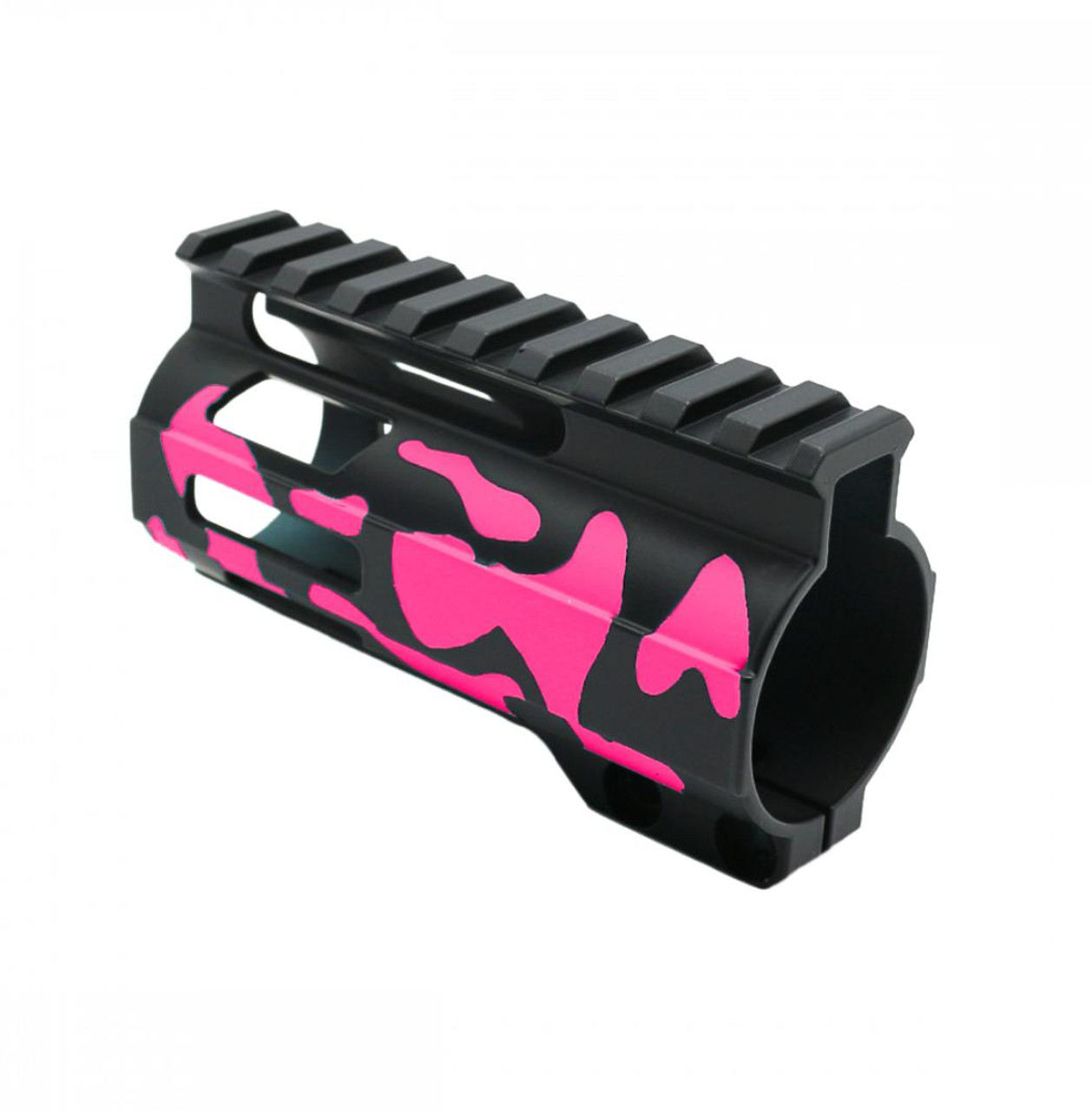 MCS CERAKOTE CAMO AR-15 4" M-Lok Super Slim Free Float Handguard Black and Pink 