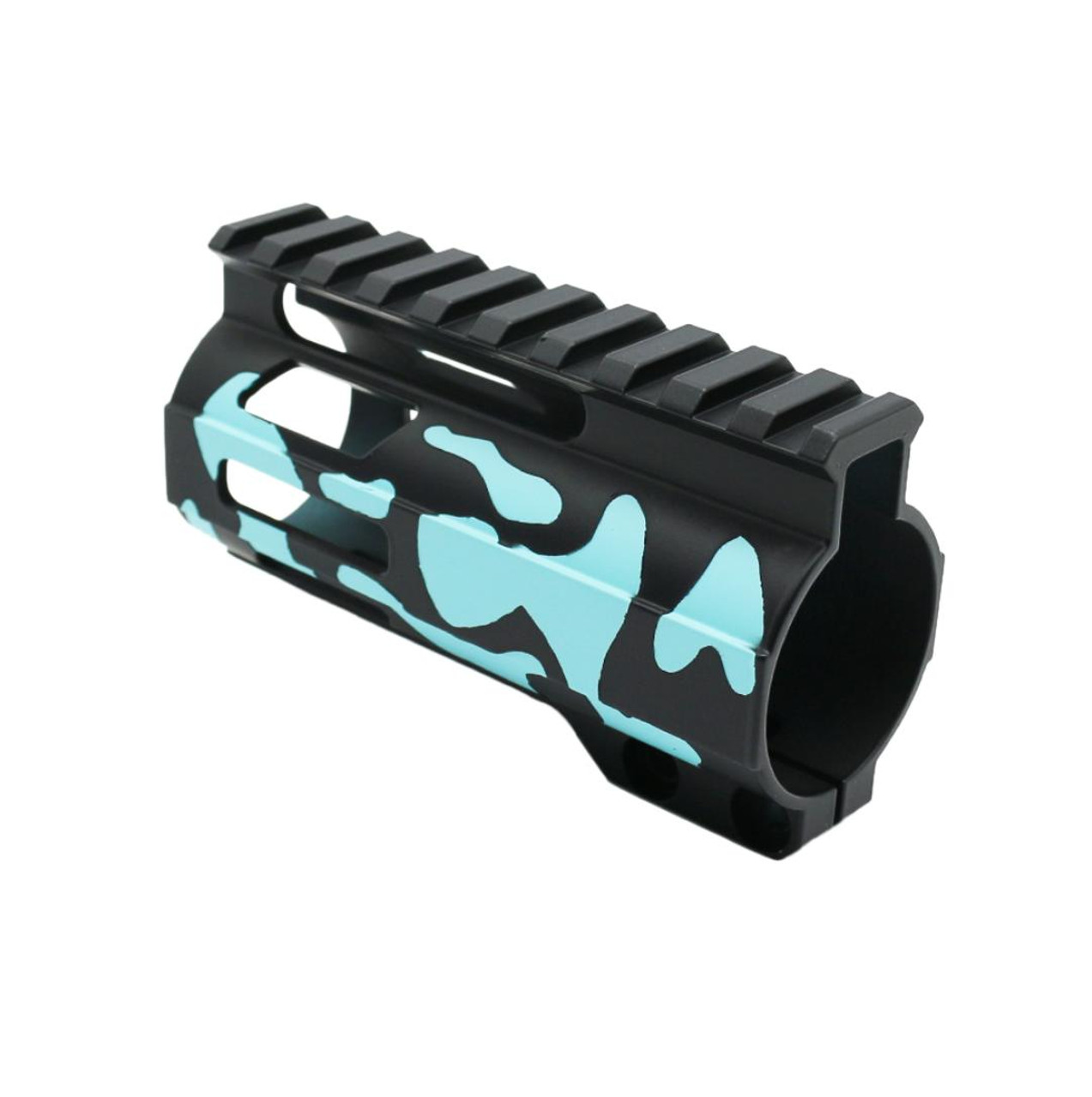 MCS CERAKOTE CAMO AR-15 4" M-Lok Super Slim Free Float Handguard Black and Robins Egg 