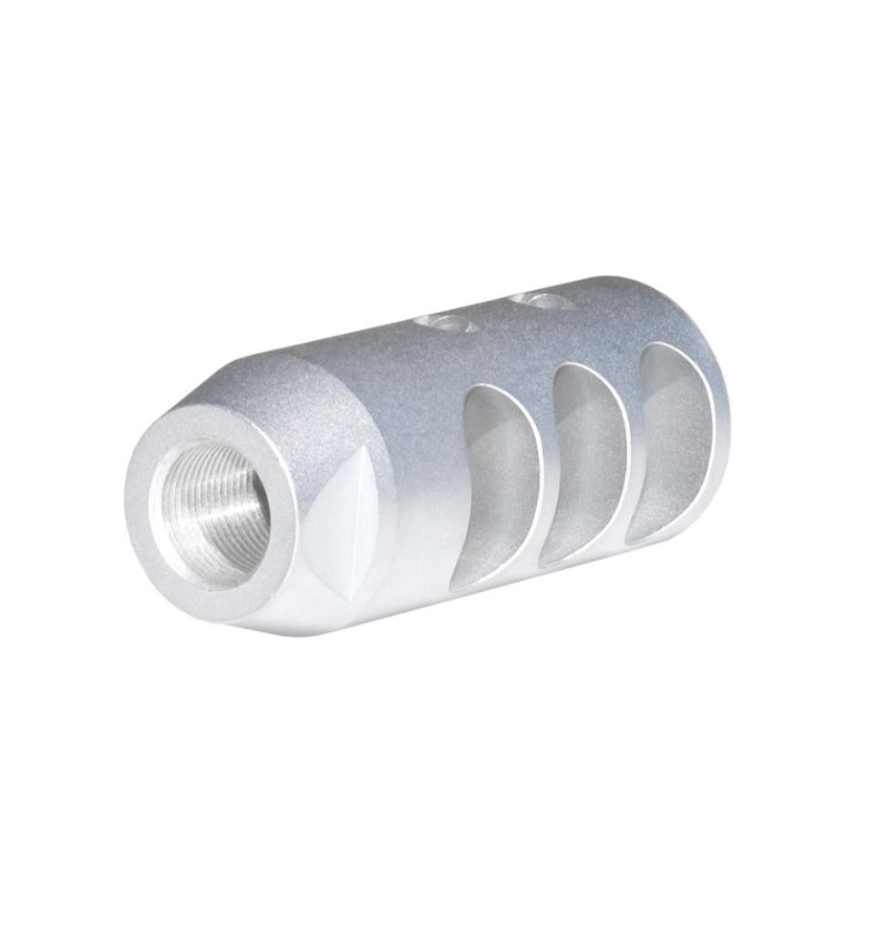 5/8x24 Short Muzzle Brake with wrench flats Matte Stainless Steel