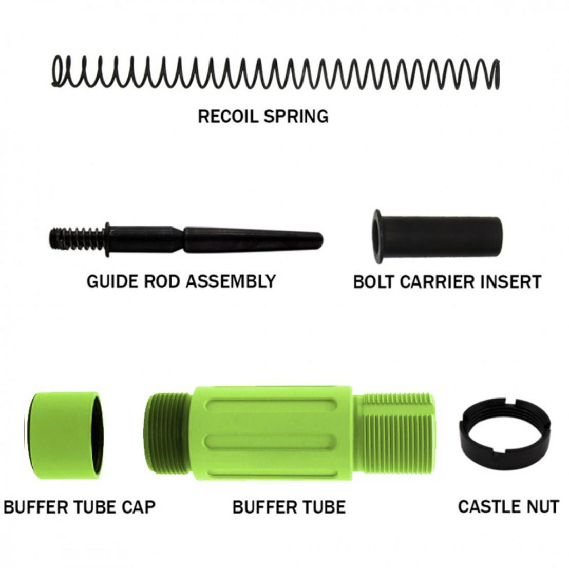 AR-15 Complete Compact Short Buffer Tube Kit 3.5'' Cerakote