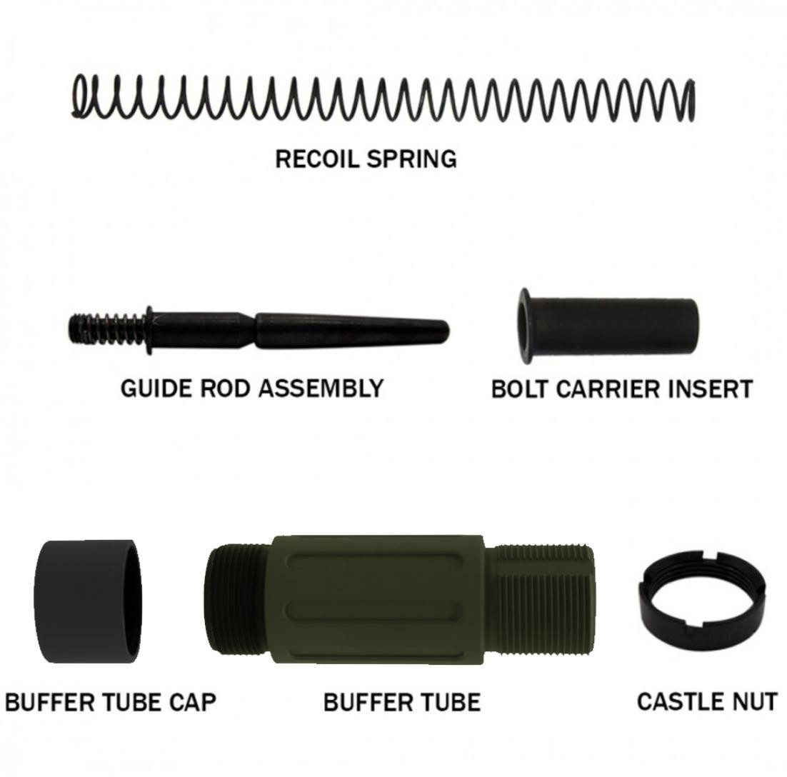 AR-15 Complete Compact Short Buffer Tube Kit 3.5'' Cerakote - OD