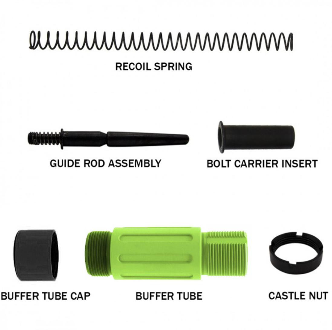 AR-15 Complete Compact Short Buffer Tube Kit 3.5'' Cerakote