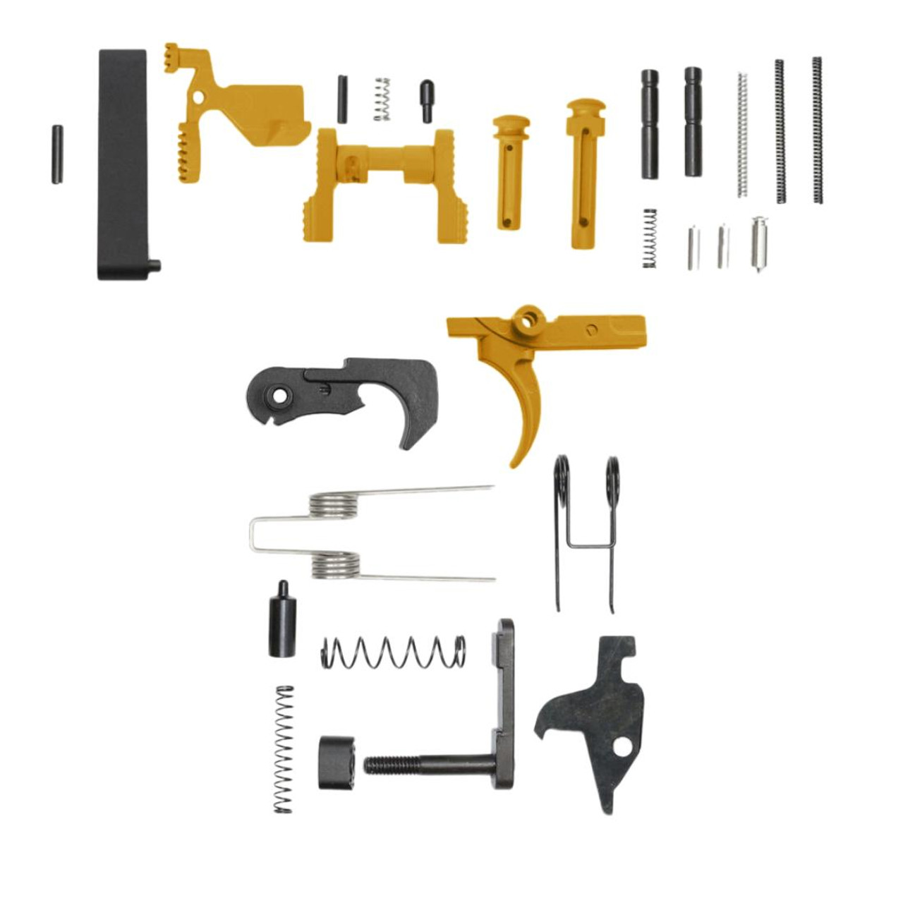 MCS AR-15 Lower Receiver Parts Kit - Cerakote Gold - Without Grip & Screw 